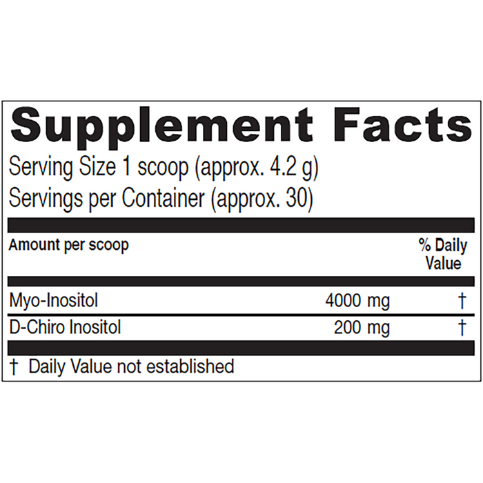 Optinositol Powder 4 oz by Vitanica Supplement Facts Label