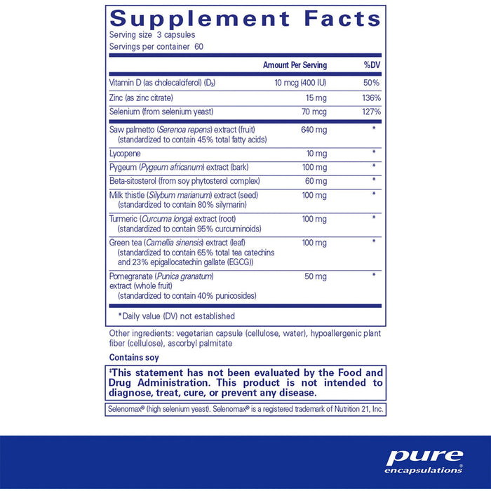 Pure Encapsulations, SP Ultimate 180 capsules Supplement Facts Label
