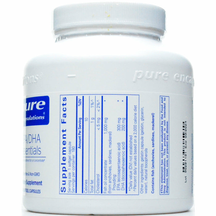 Pure Encapsulations, EPA/DHA Essentials 1000 mg 180 gels Supplement Facts