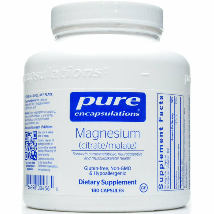 Pure Encapsulations, Magnesium (citrate/malate) 120 mg 180 vcaps