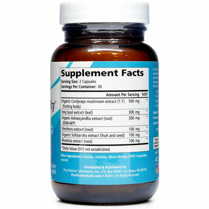 AdrenalStability 60 caps by Pure Essence Supplement Facts Label
