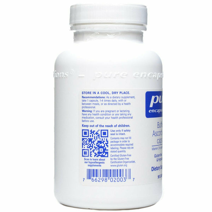 Buffered Ascorbic Acid 90 vcap by Pure Encapsulations Information Label