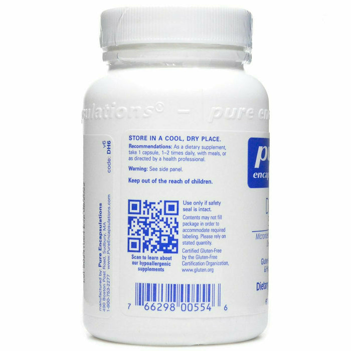 Pure Encapsulations, DHEA (micronized) 5 mg 60 capsules Storage Label