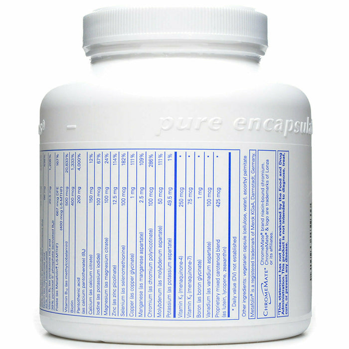 Nutrient 950 with Vitamin K 180 vcaps by Pure Encapsulations Supplement Facts Label- 2