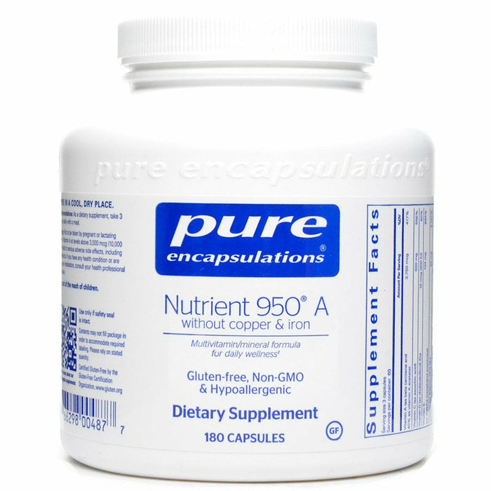Pure Encapsulations, Nutrient 950A No CU & FE w/ A 180 vcaps