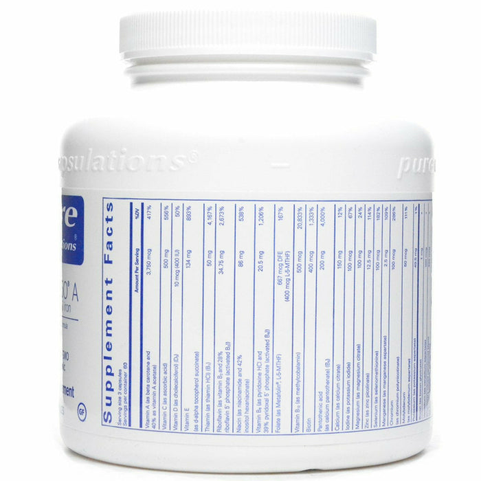 Nutrient 950A No CU & FE w/ A 180 vcaps by Pure Encapsulations Supplement Facts Label-1