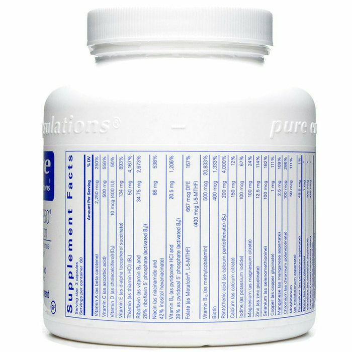 Nutrient 950 without Iron 180 vcaps by Pure Encapsulations Supplement Facts Label 1