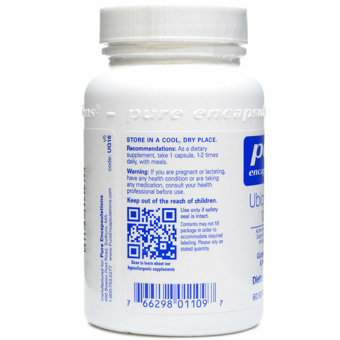 Ubiquinol-QH 100 mg 60 gels by Pure Encapsulations Information Label