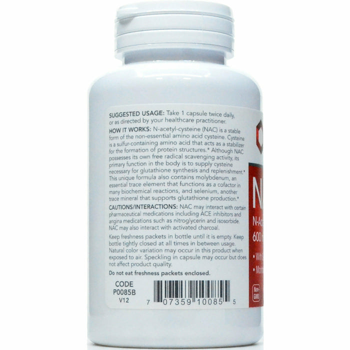 Protocol For Life Balance, NAC 600 mg 100 caps Suggested Use