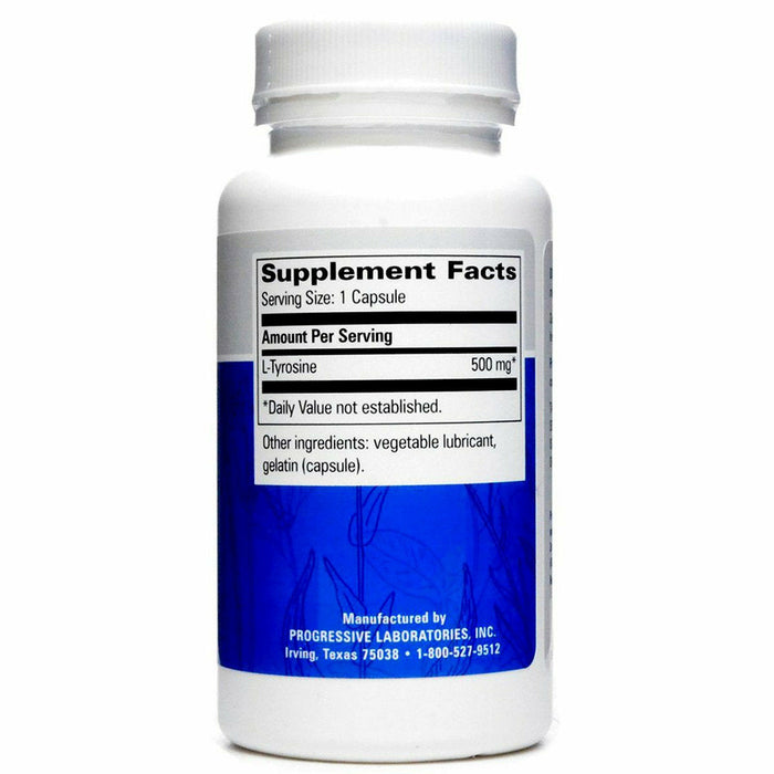 L-Tyrosine 500 mg 90 caps by Progressive Labs Supplement Facts Label