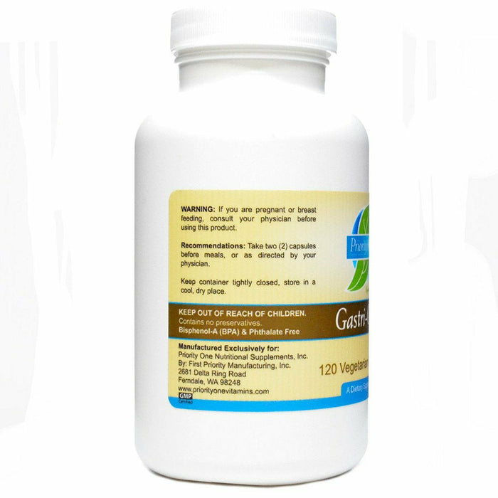 Gastri-Gest 120 vcaps by Priority One Vitamins Information Label