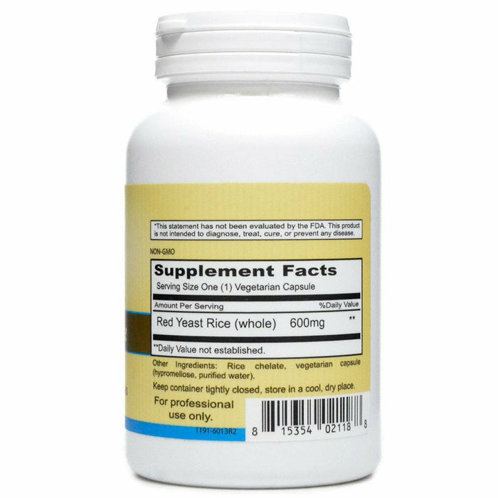 Red Yeast Rice 120 vcaps by Priority One Vitamins Supplement Facts Label