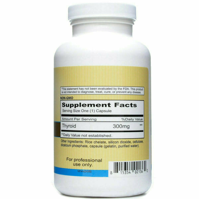 Priority One Vitamins, Thyroid 300 mg 120 capsules Supplement Facts