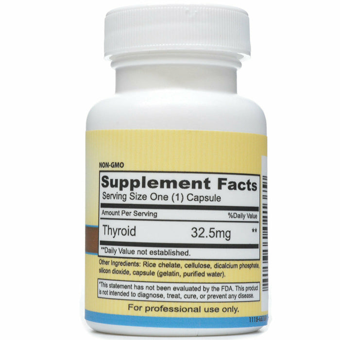 Thyroid 32.5 mg 90 caps by Priority One Vitamins Supplement Facts Label