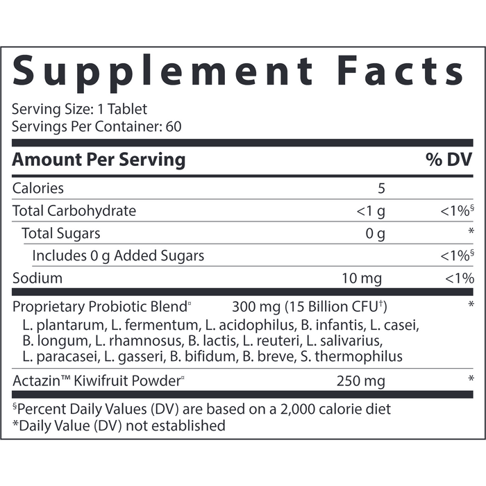 Hyperbiotics, PRO-15 Advanced Strength 60 Tablets Supplement Facts Label