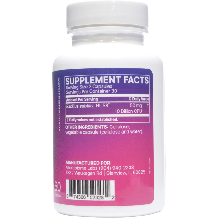 Microbiome Labs, HU58 60 Caps Supplement Facts