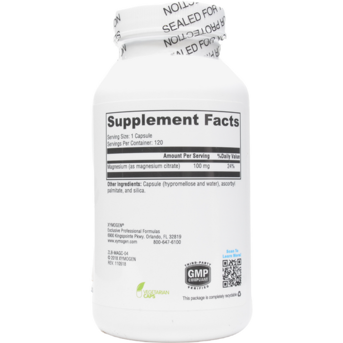 Xymogen, Magnesium Citrate 120 Capsules Supplement Facts