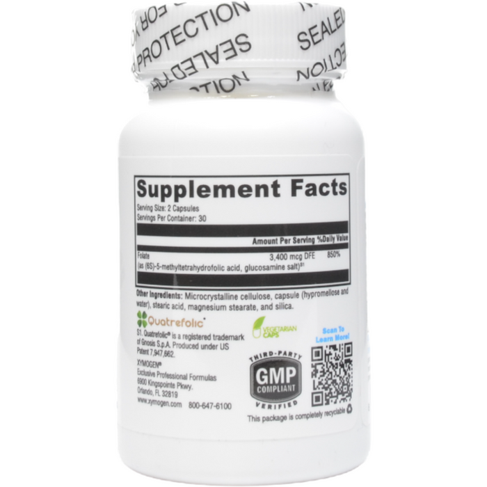 Xymogen, 5-MTHF 60 Capsules Supplement Facts