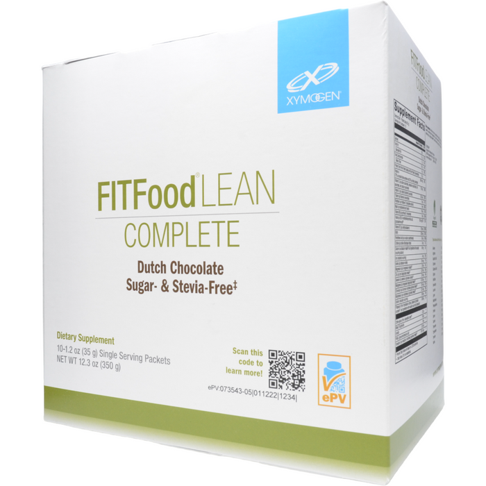 Xymogen, FIT Food Lean Complete: Dutch Chocolate (Sugar- & Stevia-Free) 10 Servings