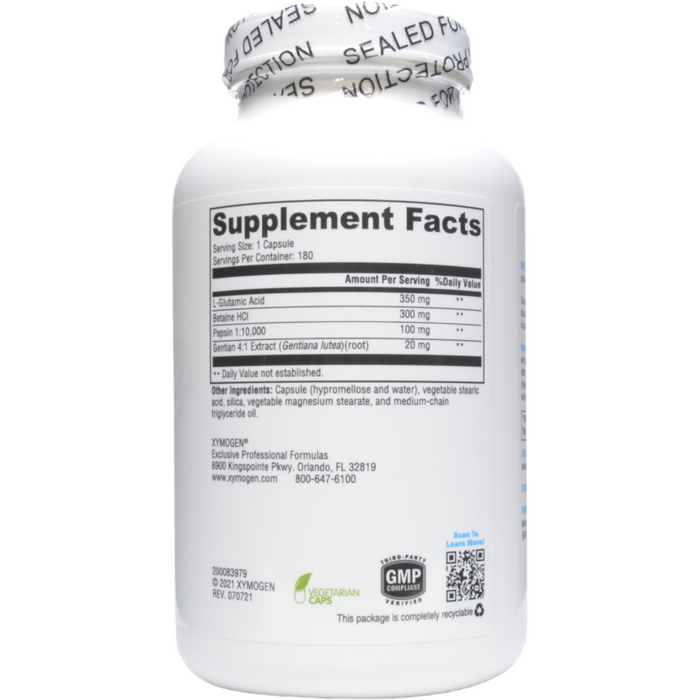 Xymogen, GastrAcid 180 caps Supplement Facts