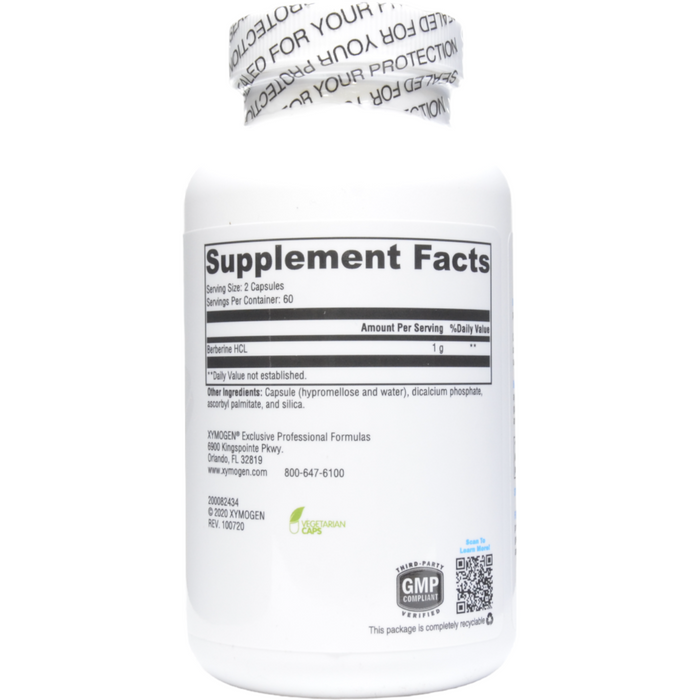 Xymogen, Berberine 120 Capsules Supplement Facts