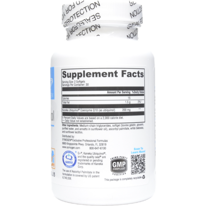 Xymogen, CoQmax Ubiquinol 200 mg 60 Softgels Supplement Facts