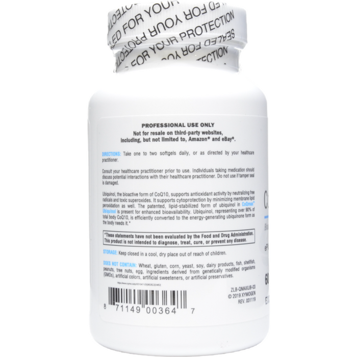 Xymogen, CoQmax Ubiquinol 200 mg 60 Softgels Suggested Use