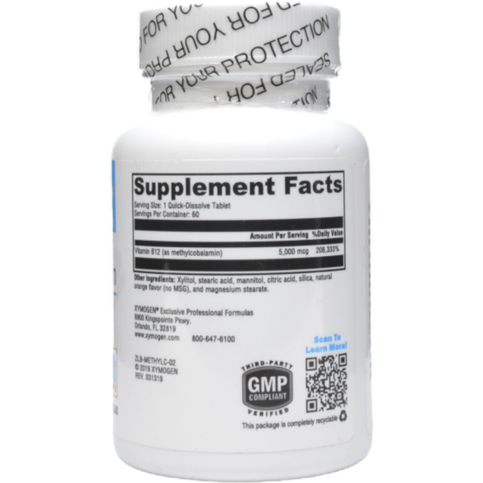 Xymogen, Methylcobalamin 60 tabs Supplement Facts