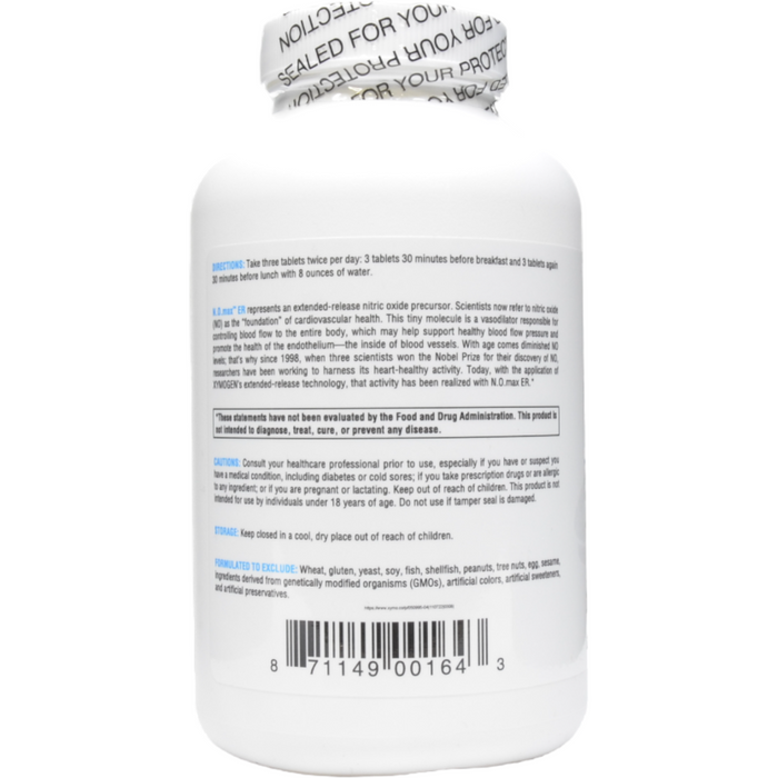 Xymogen, N.O.max ER 180 Tablets Suggested Use
