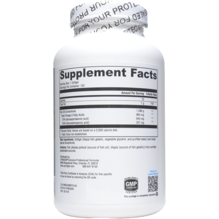 Xymogen, OmegaPure 900-TG 120 Softgels Supplement Facts