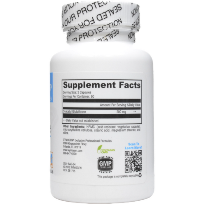 Xymogen, S-Acetyl Glutathione 120 caps Supplement Facts