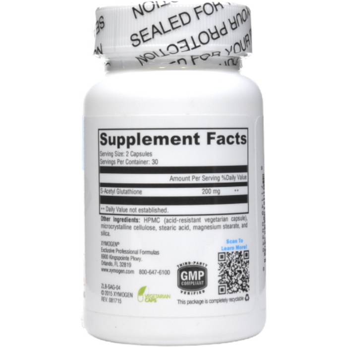 Xymogen, S-Acetyl Glutathione 60 caps Supplement Facts