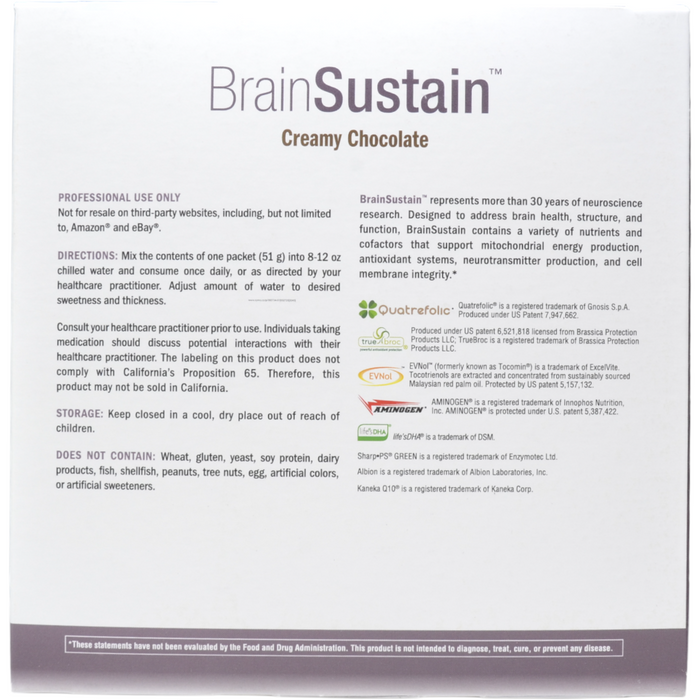 Xymogen, BrainSustain: Creamy Chocolate 10 Servings Suggested Use