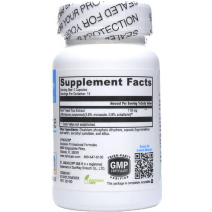 Xymogen, Red Yeast Rice 30 caps Supplement Facts