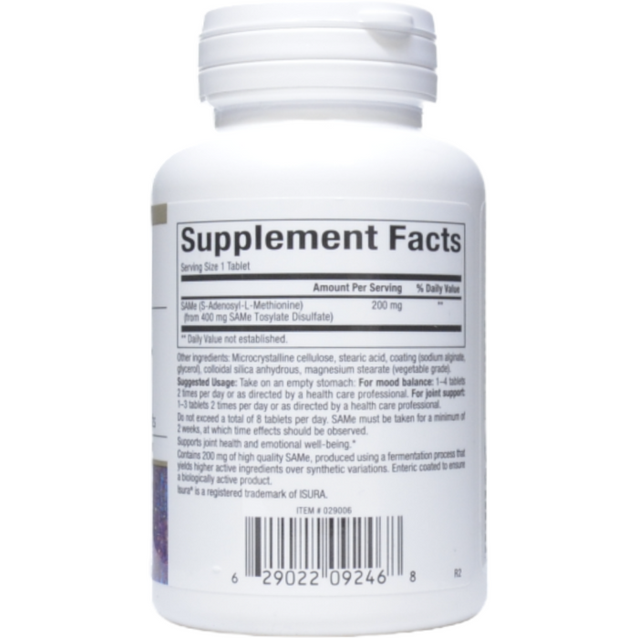 Bioclinic Naturals, SAMe 30 tabs Supplement Facts