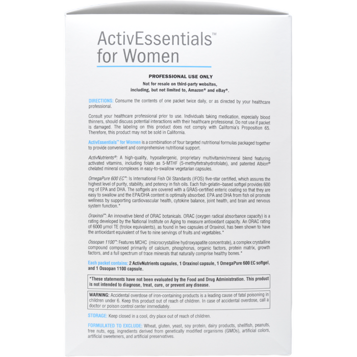Xymogen, ActivEssentials for Women 60 Packets Suggested Use