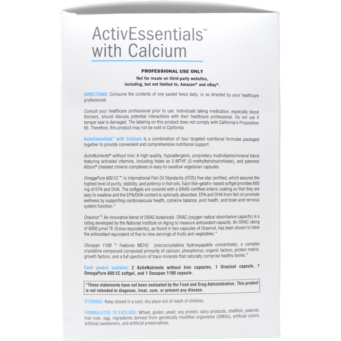 Xymogen, ActivEssentials with Calcium 60 Packets Suggested Use