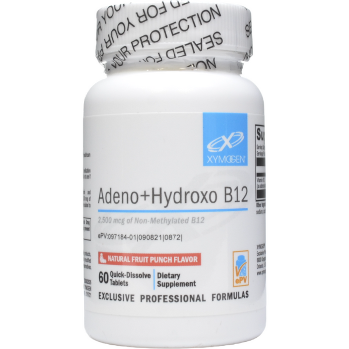 Xymogen, Adeno+Hydroxo B12: Natural Fruit Punch Flavor 60 Tablets