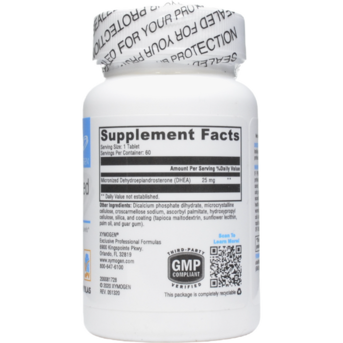 Supplement Facts DHEA Micronized 25mg 60 Tablets