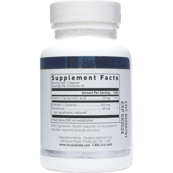 Supplement Facts Glutathione Plus 60 caps