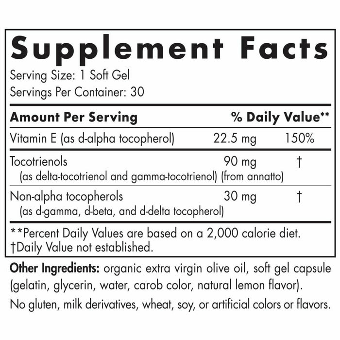 Supplement Facts, Nordic Naturals, Vitamin E Complex 30 Softgels