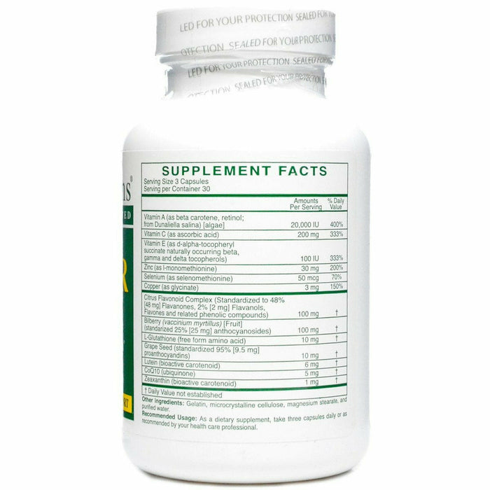 Ocular Formula 90 caps by Rx Vitamins Supplement Facts Label