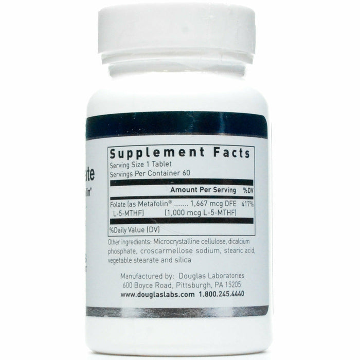 Douglas Labs, Methyl Folate L-5-MTHF 60 tabs Supplement Facts