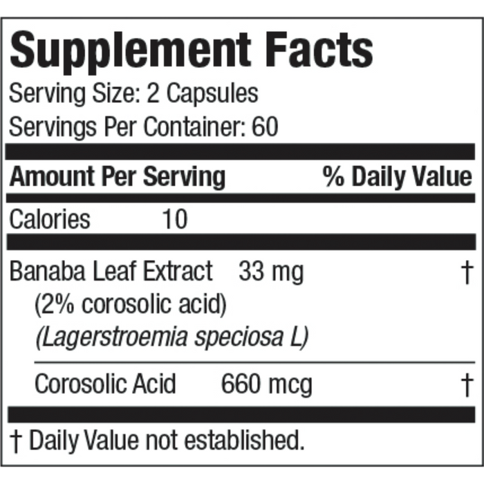 American BioSciences, SUGARSolve PRO 120 capsules Supplement Facts Label