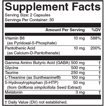 Nutritional Frontiers, Sleep Time 60 Vegetarian Capsules Supplement Facts Label