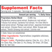 Health Concerns, Stone Clearing 90 Capsules Supplement Facts Label