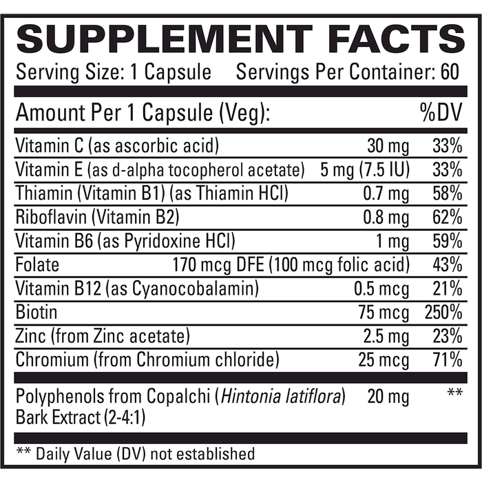 Sucontral D 60 caps by EuroMedica Supplement Facts Label