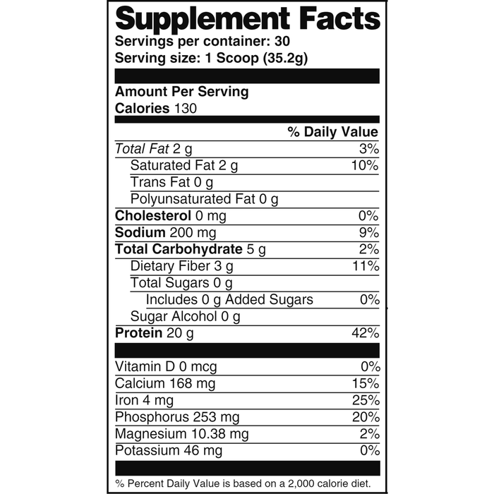 Nutritional Frontiers, Super Shake Chocolate 30 Servings Supplement Facts Label