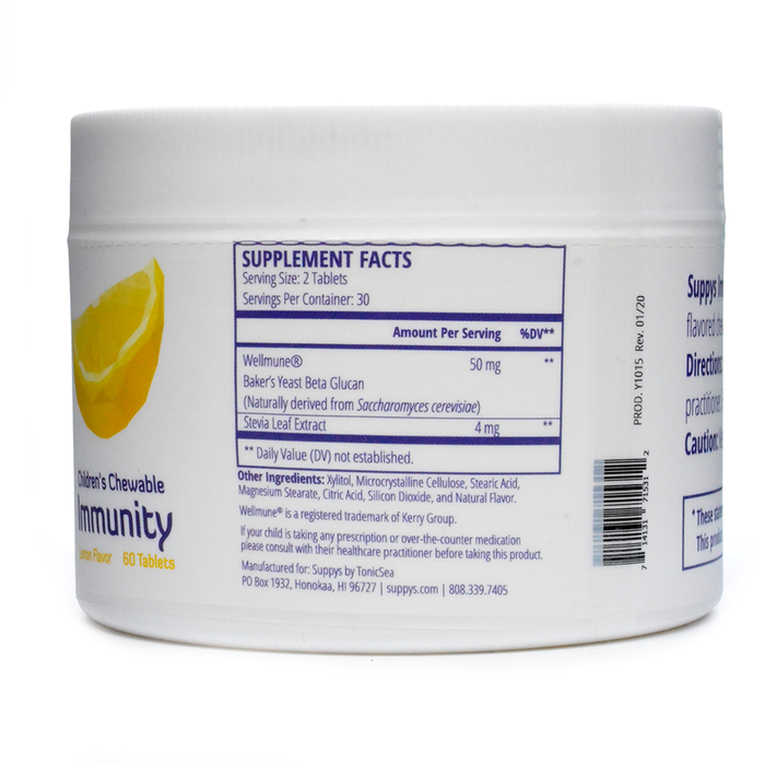 Suppys Immunity Lemon 60 Chewable Tabs by TonicSea