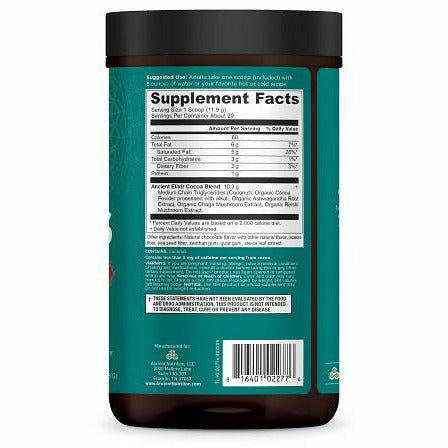 Ancient Nutrition, Ancient Elixirs Superfood Cocoa 8.4 oz. Supplement Facts